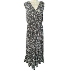 Thalia Sodi Womens Dress size XL Black & White High Low Sleeveless Maxi